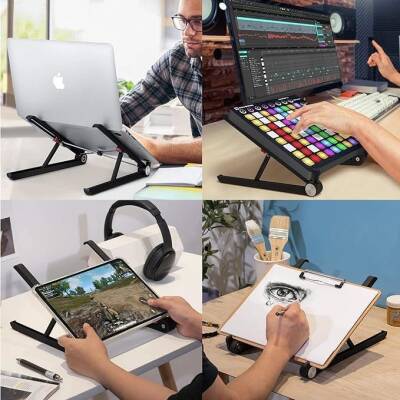 Bix Saiji X1 Alüminyum Notebook Laptop Standı, Beyaz - 2