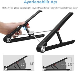 Bix Saiji X1 Alüminyum Notebook Laptop Standı, Beyaz - 4