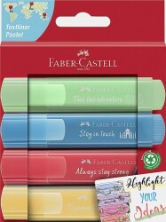 Faber-Castell 46, Fosforlu Kalem Pastel Renkler 4'lü (5030254625) - 1