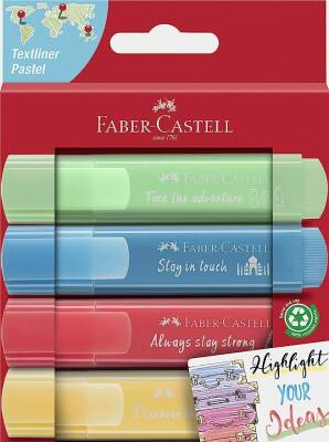 Faber-Castell 46, Fosforlu Kalem Pastel Renkler 4'lü (5030254625) - 1