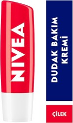 NIVEA Çilek Dudak Bakım Kremi 4.8 g, 24 Saat Nem, Dudak Bakımı, Çilek Kokusu, Hafif Kırmızı Işıltı - 1