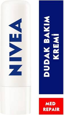 NIVEA Med Repair Dudak Bakım Kremi, 24 Saat Nem,Doğal Yağlar ile Çatlamış Dudak Bakım,SPF 15, 4,8 ml - 2