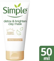 Simple Işıltı Veren Detox Kil Maskesi - Işıltısını Kaybetmiş Ciltler İçin, 50 ml - 1